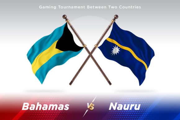 Bahamas Versus Nauru Two Flags Design for Creative Projects