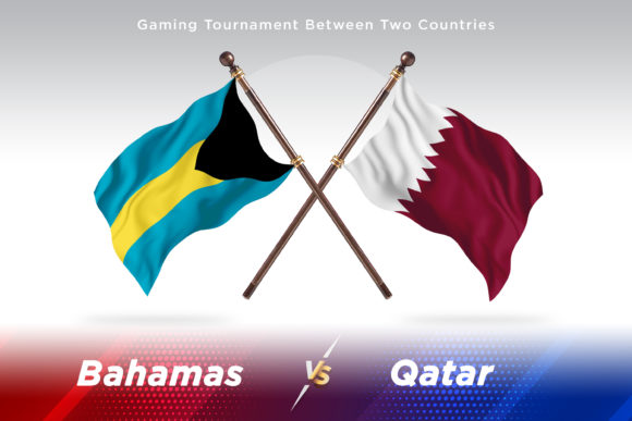 Bahamas Versus Qatar Two Flags Design for Creative Projects