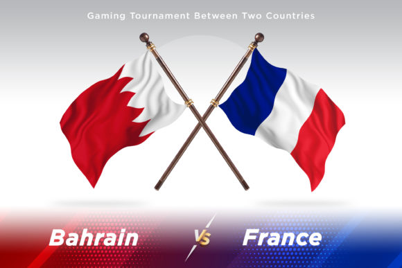 Bahrain Versus France Two Flags Design