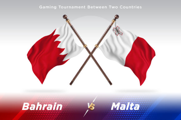 Bahrain Versus Malta Two Flags