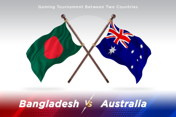 Bangladesh Versus Australia Two Flags