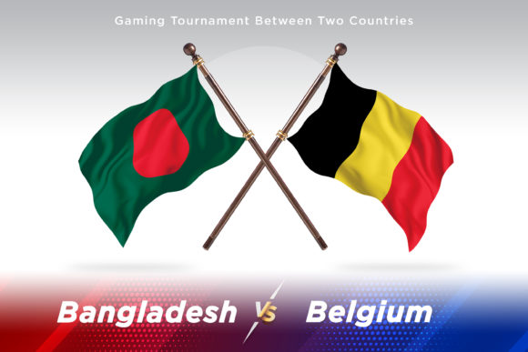 Bangladesh Versus Belgium Two Flags Design