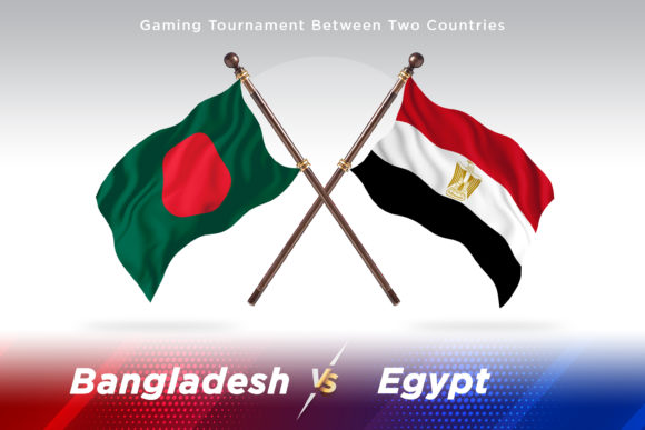 Bangladesh Versus Egypt Two Flags