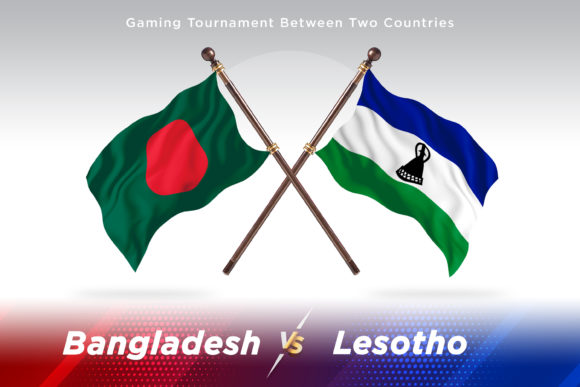 Bangladesh Versus Lesotho Two Flags: A Premium Design Asset